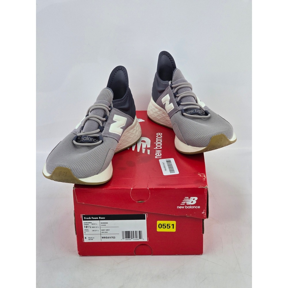 New Balance Fresh Foam Roav Women 10.5 Grey Running Shoes WROAV7E3 - Excellent